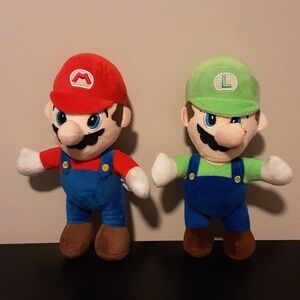 Nintendo Mario and Luigi Plush Toys - Red, Green, Blue
